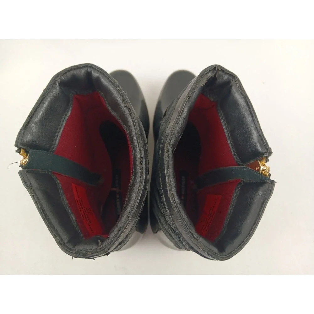 Tommy Hilfiger Francie Black Quilted Rain Boots Ankle‎ Booties Size 6M